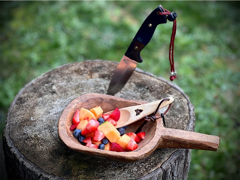 Bushcraft Wooden Spoon w/landyard