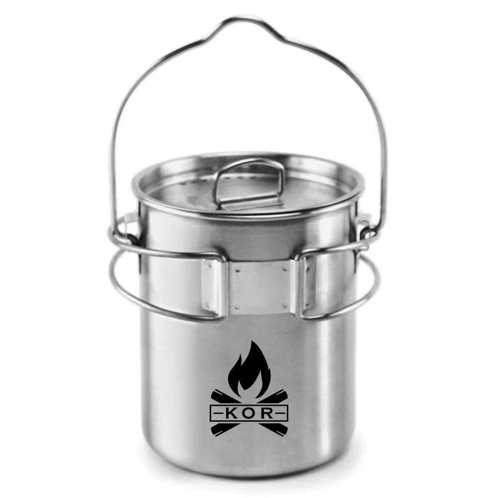 Outdoor Portable Stainless Steel Pot with Lid