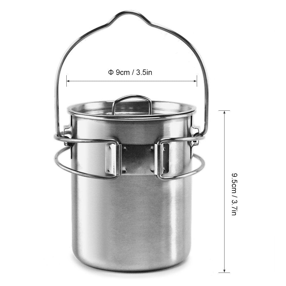 Outdoor Portable Stainless Steel Pot with Lid