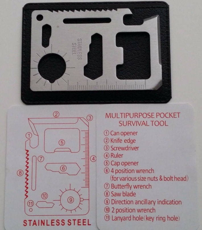 11-in-1 Multi Tool Credit Card Wallet Knife Pocket Survival Camping