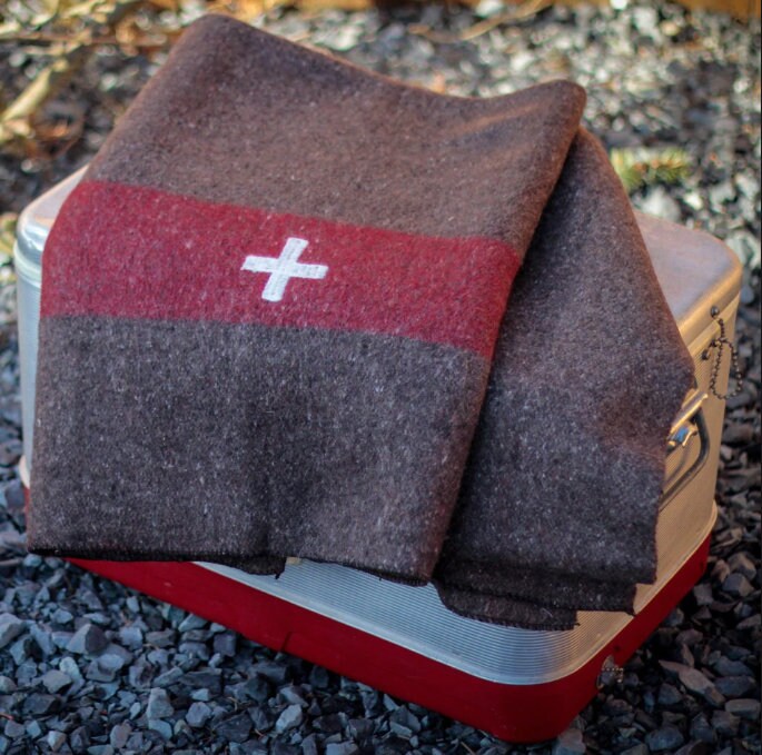 SWISS Style army Military Wool blanket