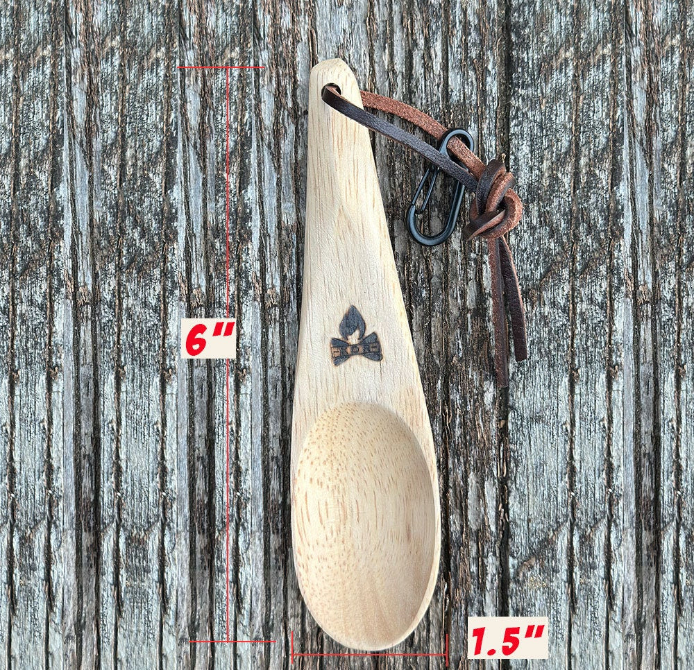 Bushcraft Wooden Spoon w/landyard