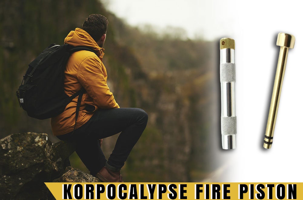Outdoor Bushcraft Metal Fire Piston Emergency Fire Starter