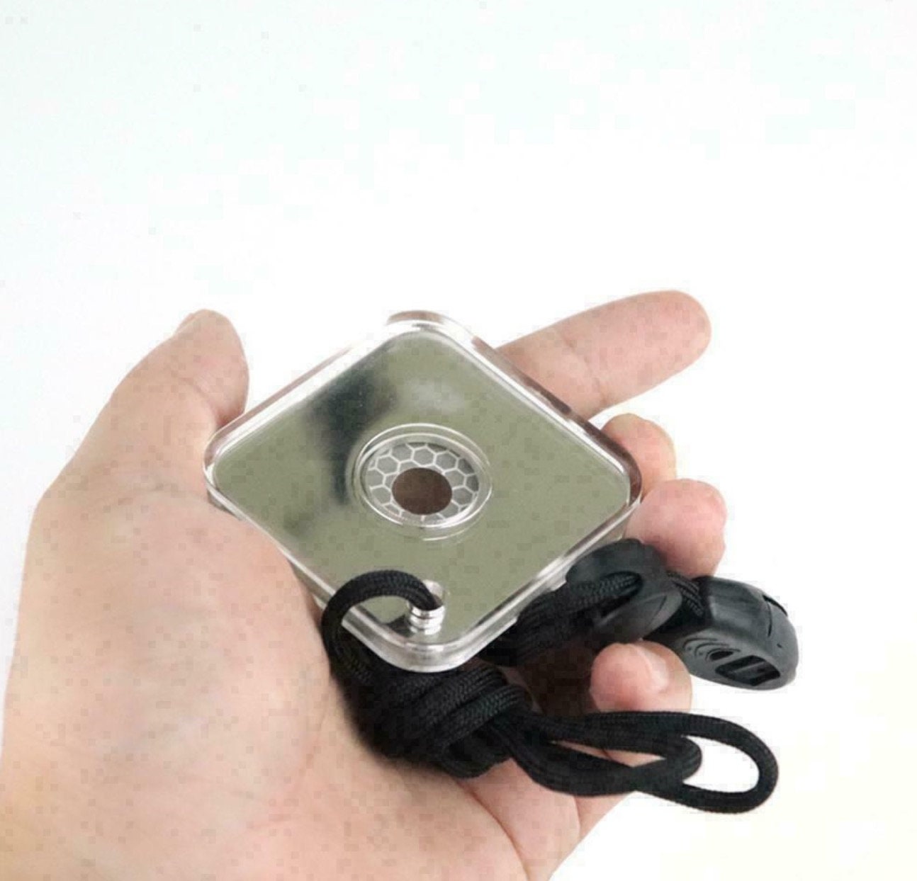 5 pieces of survival signal mirrors, military reflective signal with whistle <small>