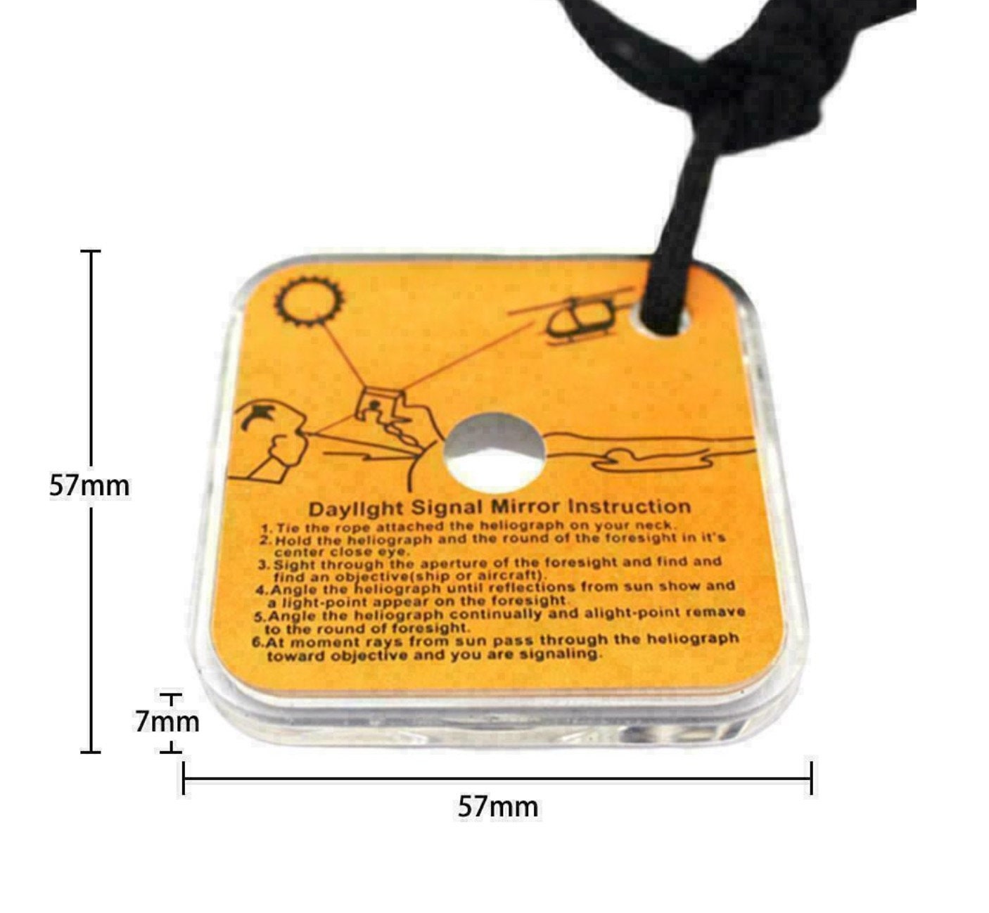 5 pieces of survival signal mirrors, military reflective signal with whistle <small>