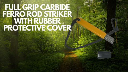 Outdoor Camping Survival Tool Full Grip Carbide Ferro Rod Striker with Rubber Protective Cover