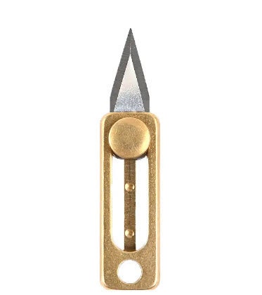 Titanium alloy keychain mini pocket knife on Brass ball chain necklace, every day carry, neck knife